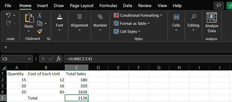 Basic Formulas in Excel