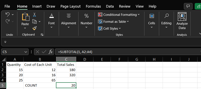 Basic Formulas in Excel
